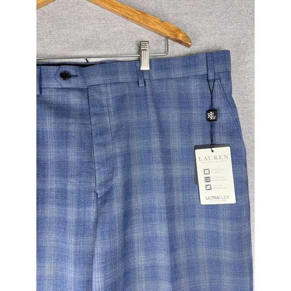 Lauren Ralph Lauren Mens 42x32 Blue Plaid Ultraflex Classic Fit Suit NEW